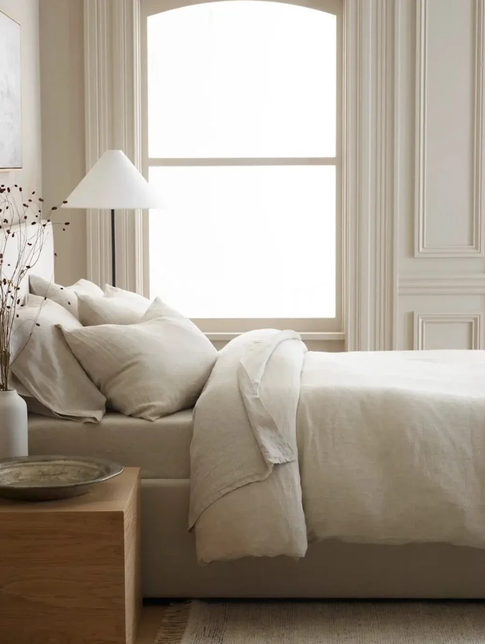 Quince 100% European Linen Duvet Cover Set Natural Chambray Full/Queen EUC